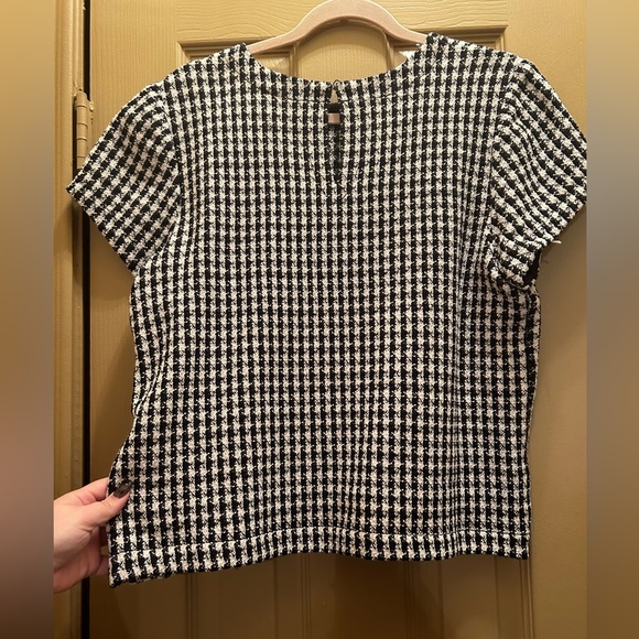 Black/White Houndstooth Anthropologie Top - Picture 2 of 8